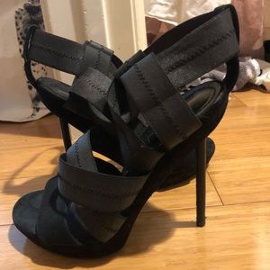 YSL Saint Laurent elastic straight heel sandals